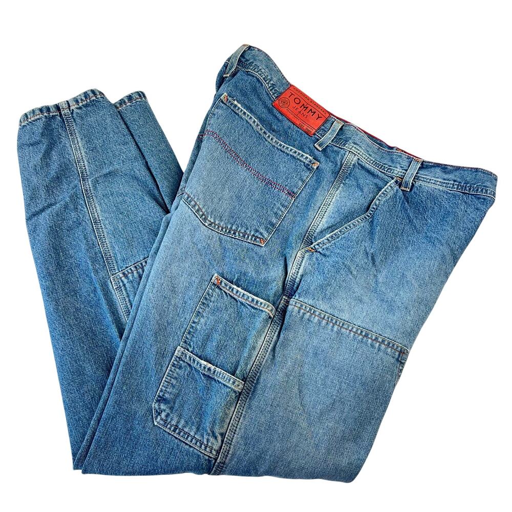 Tommy Hilfiger Double Knee Vintage Y2K Men's blue jeans size 36X32